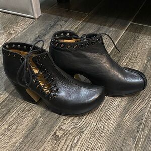 John Fluevog Black Lace-Up Ankle Boots